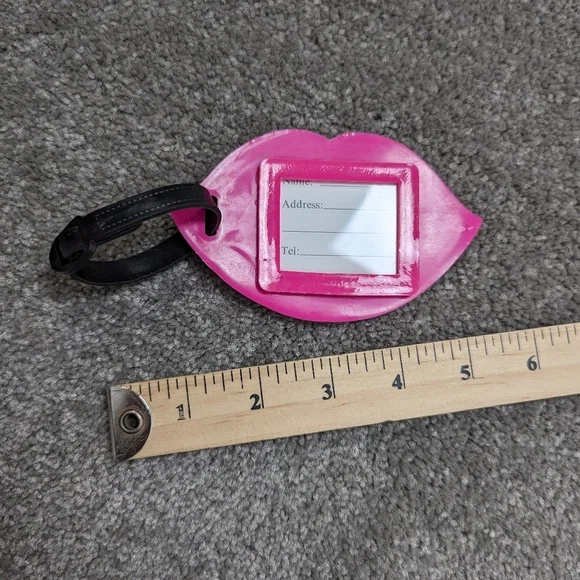 Luggage Suitcase Tag Pink Lips Travel NEW - Picture 3 of 3